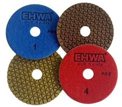 Алмазные гибкие шлифовальные круги EHWA Pads 4-STEP D100 №3 Алмазные гибкие шлифовальные круги EHWA Pads 4-STEP D100 №3
