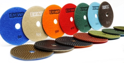 Алмазные гибкие шлифовальные круги EHWA Стандарт Pads 7-STEP D125 №800 Алмазные гибкие шлифовальные круги EHWA Стандарт Pads 7-STEP D125 №800